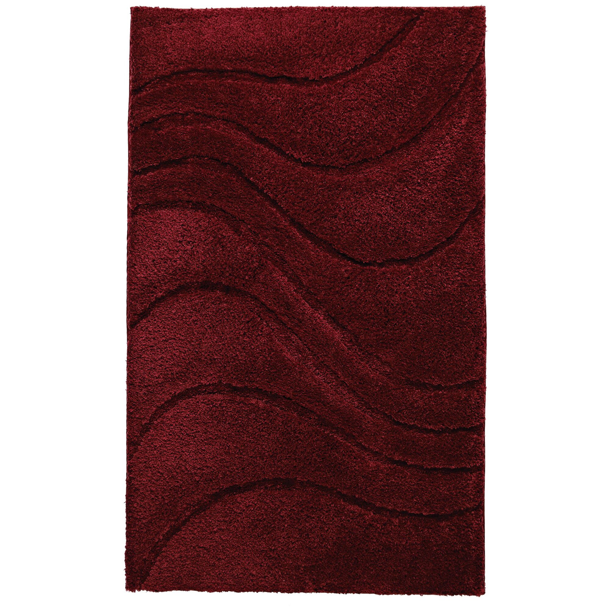 Weinroter Teppich mit Wellenmuster