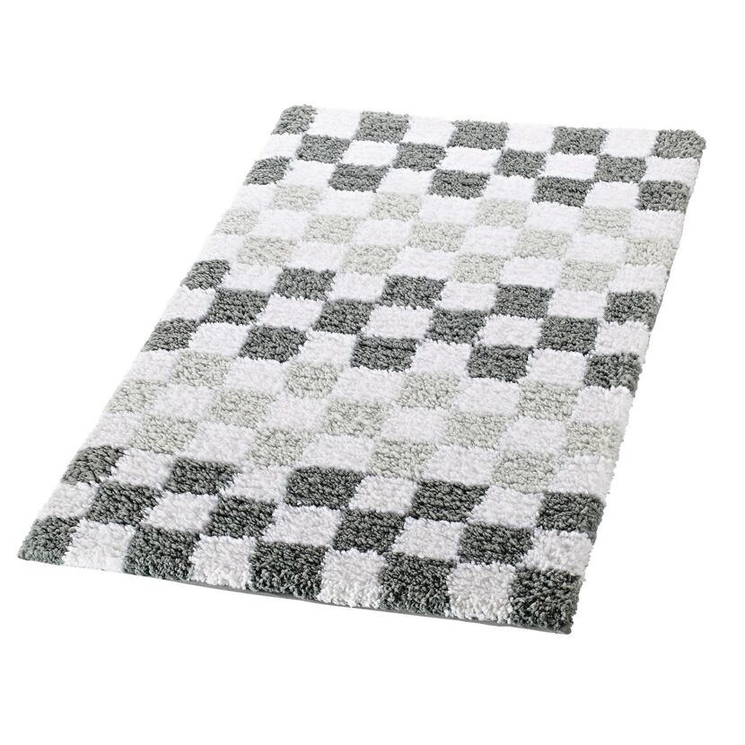 Grauer Teppich mit Schachbrettmuster