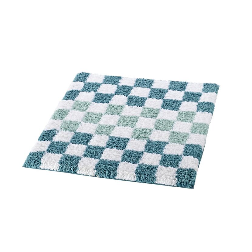 Badematte Grand Prix blau-weiß-grün kariert