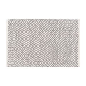 Badteppich 'Abai' hellgrau/weiß Polyester 50 x 80 cm