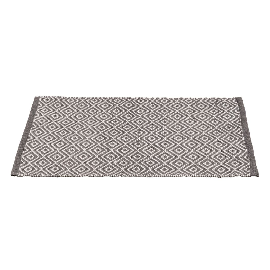 Badteppich 'Turpan' dunkelgrau/weiß Polyester 50 x 80 cm
