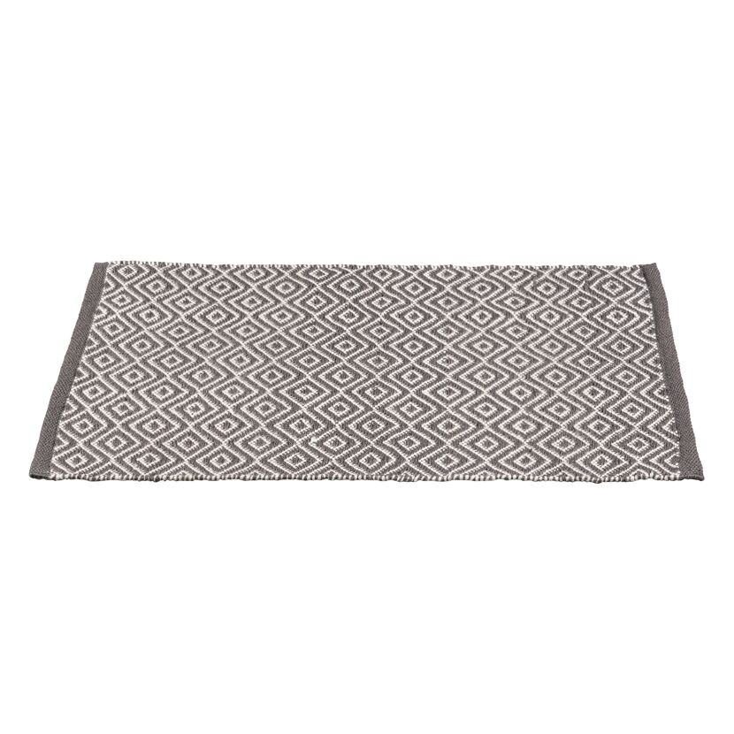 Badteppich 'Turpan' dunkelgrau/weiß Polyester 50 x 80 cm