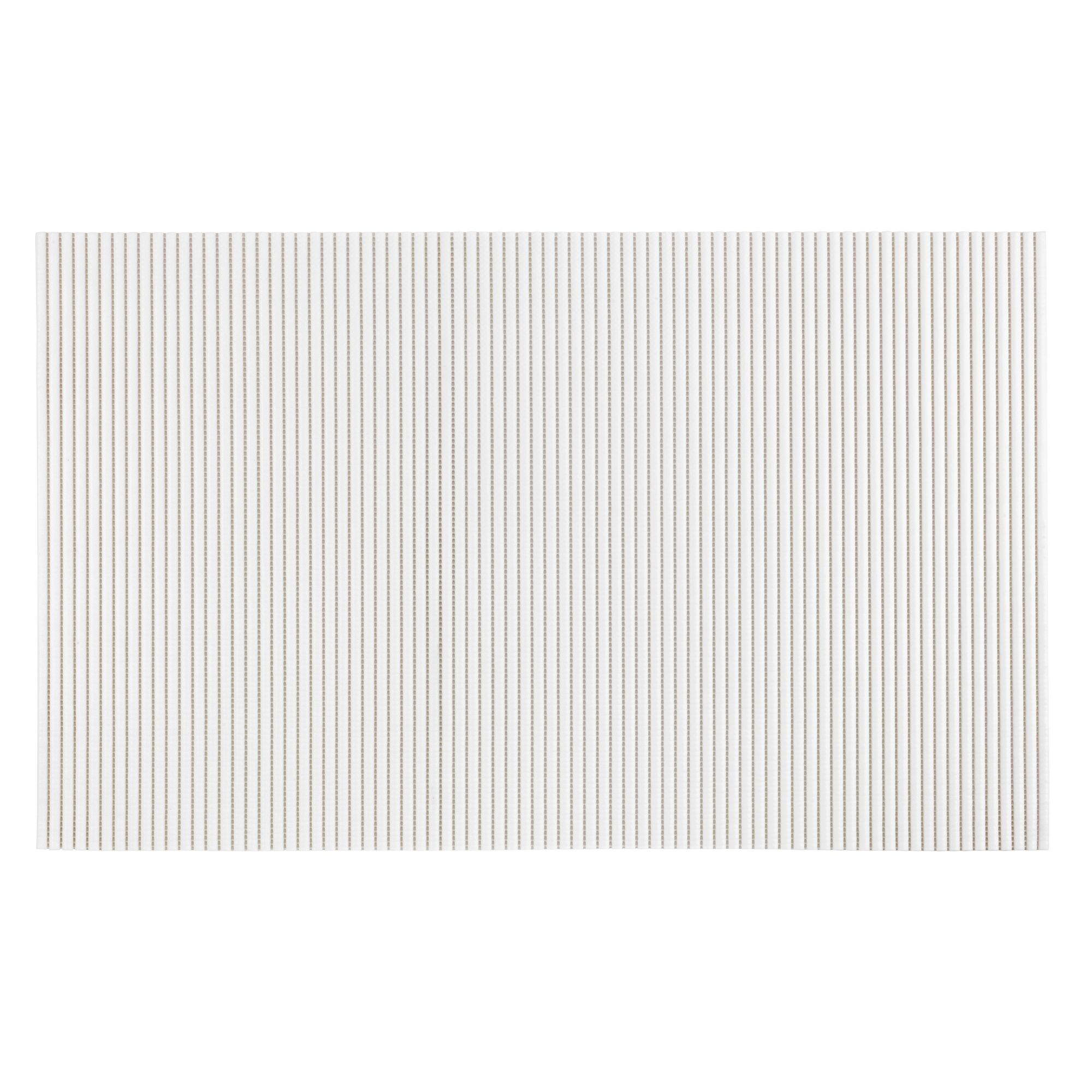 Weiße Weichschaummatte mit hellgrauen Streifen