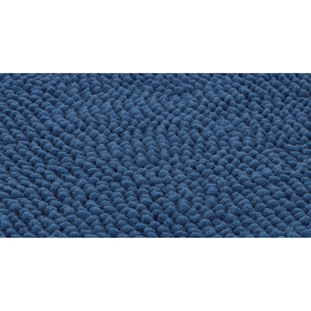 Blauer Badteppich Soft, Nahaufnahme