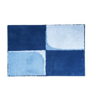 Badezimmerteppich 'Quad' blau 90 x 60 cm