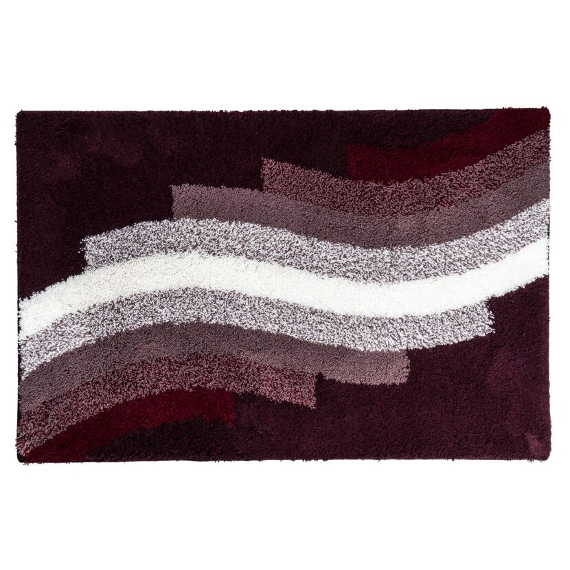 Lila Badteppich mit wellenförmigem Muster