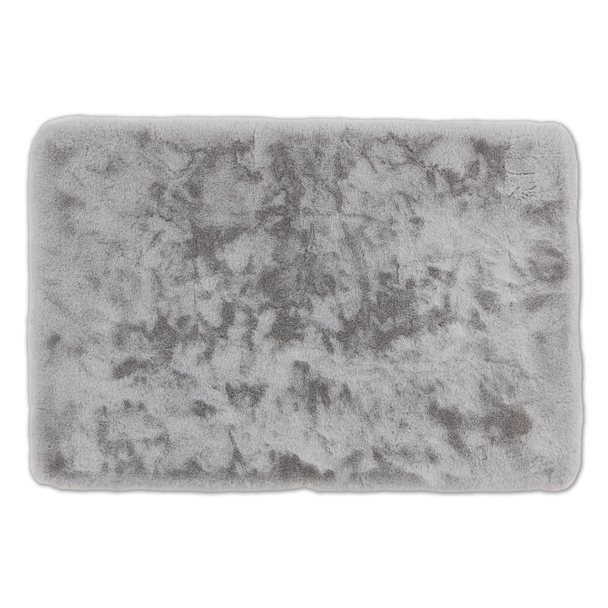 Grauer Hochflorteppich