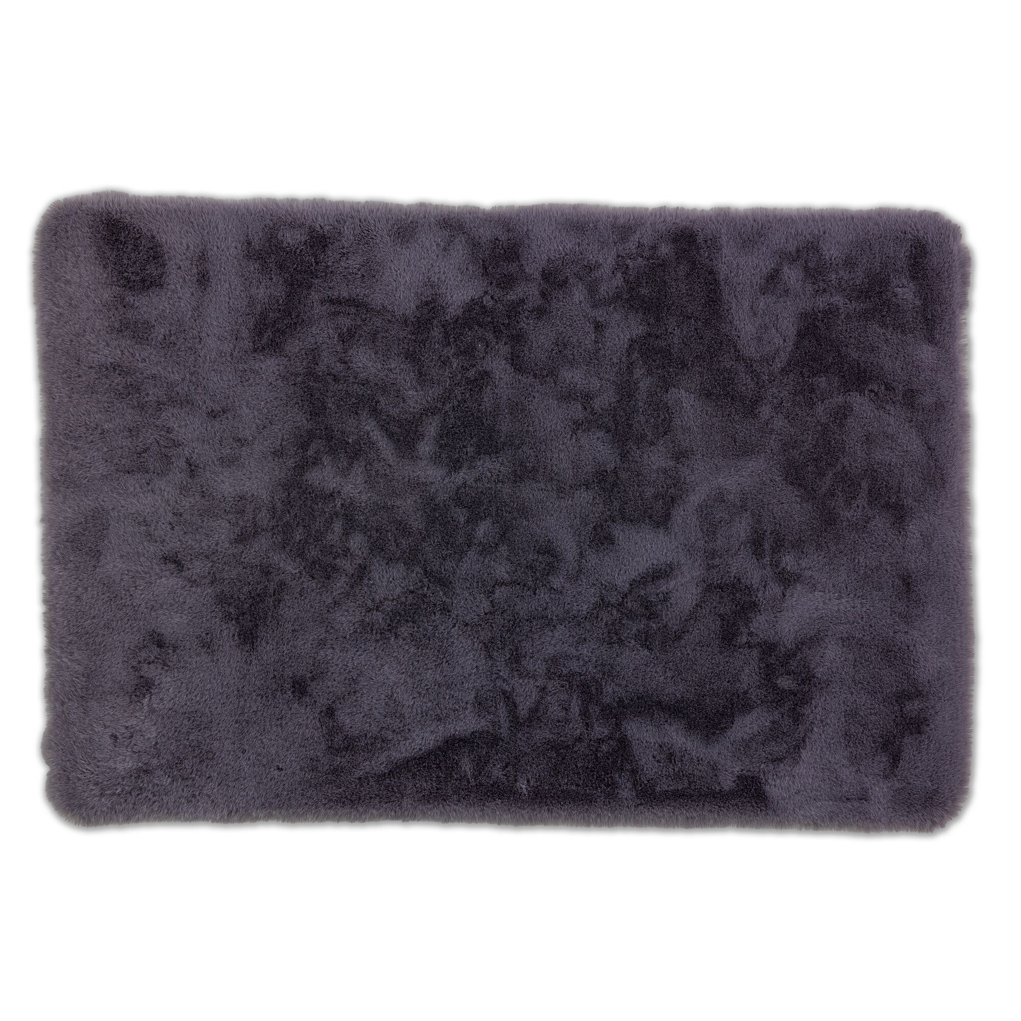 Anthrazitfarbener Hochflor-Teppich