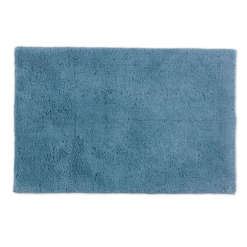 Blauer Badezimmerteppich