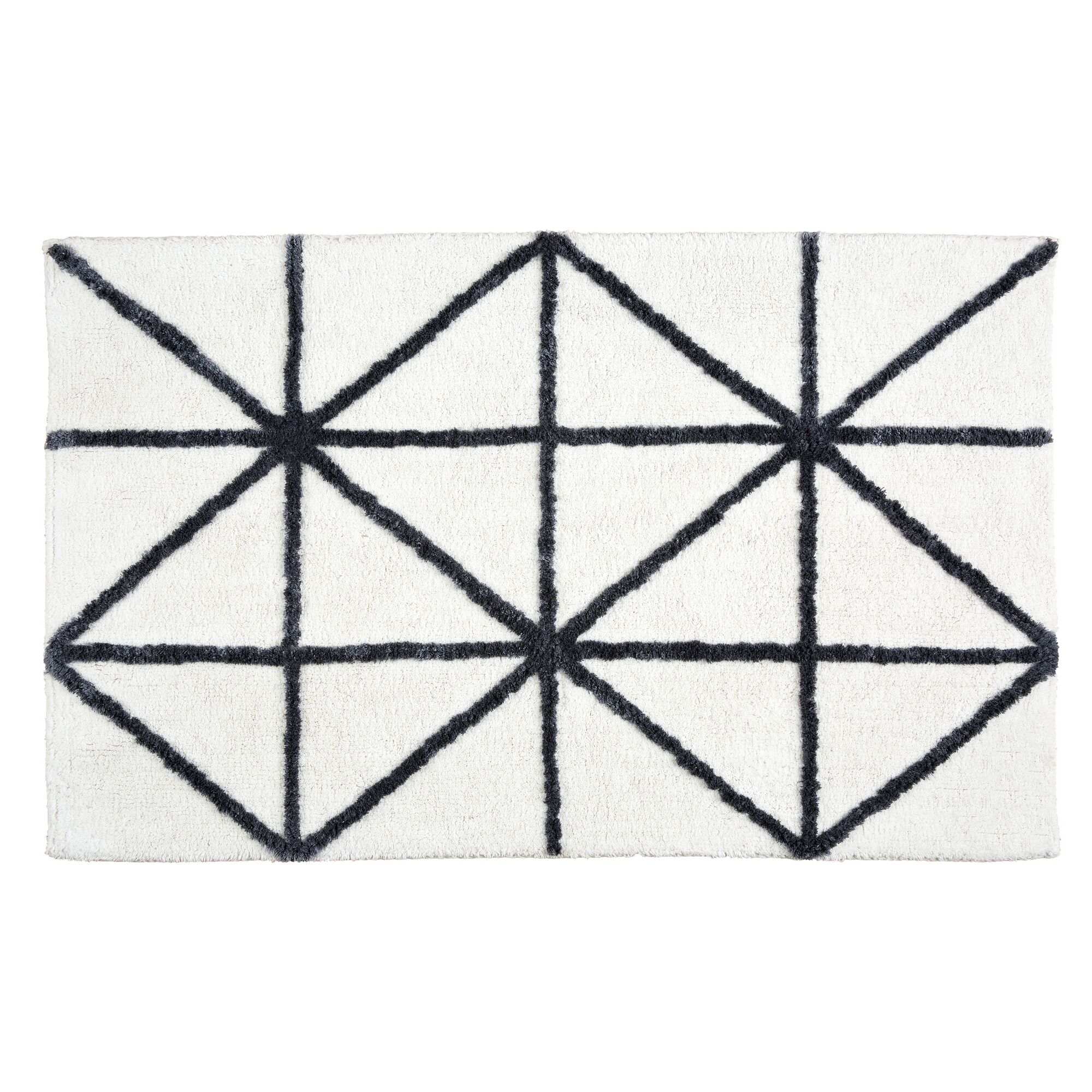 Weißer Teppich mit geometrischem Muster