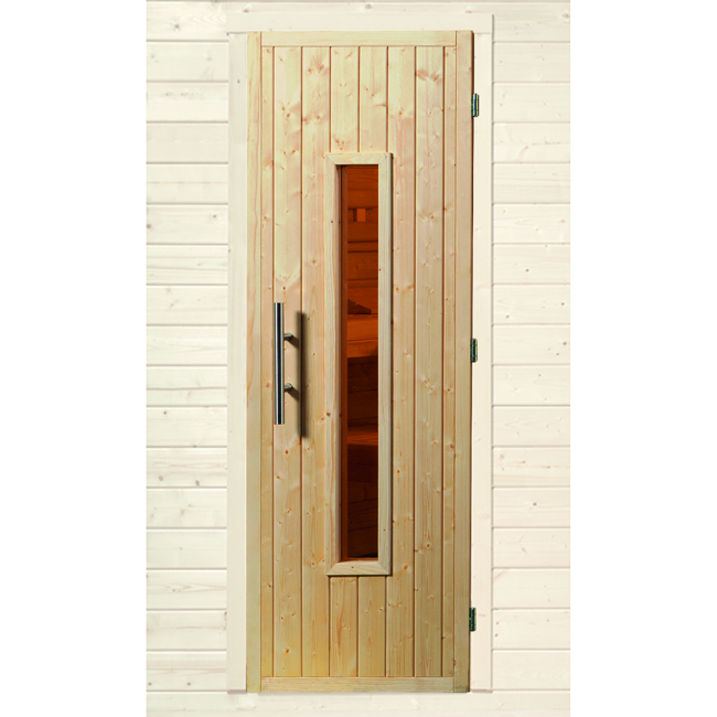 Bild von Saunatür Massivholz Glaseinsatz 73 x 195,8 cm