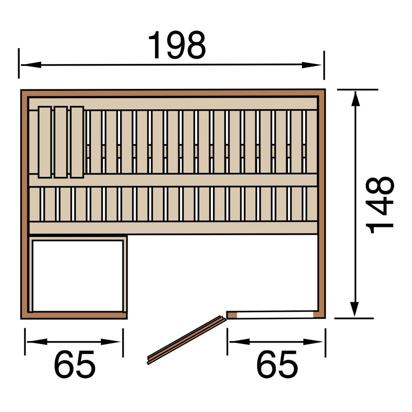 Bauplan Massivholzsauna WEKA Bergen 1 GTF