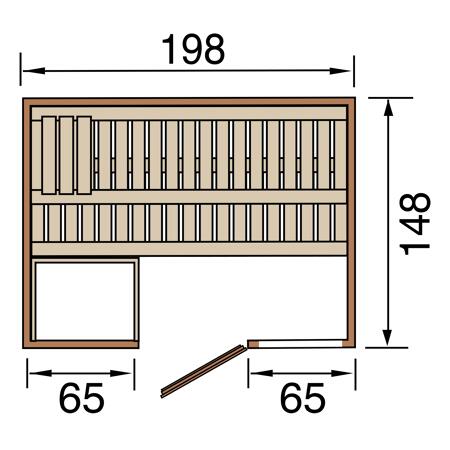 3. Bild von Massivholzsauna 'Bergen' 198 x 148 cm mit Glastür, Fenster