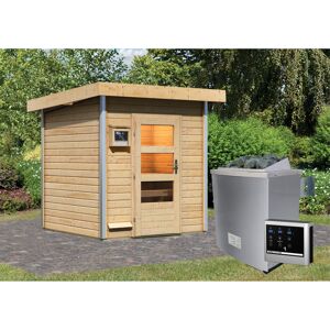 Saunahaus 'Jonne' mit 9 kW Ofen und Steuergerät Easy 198 x 198 x 228 cm