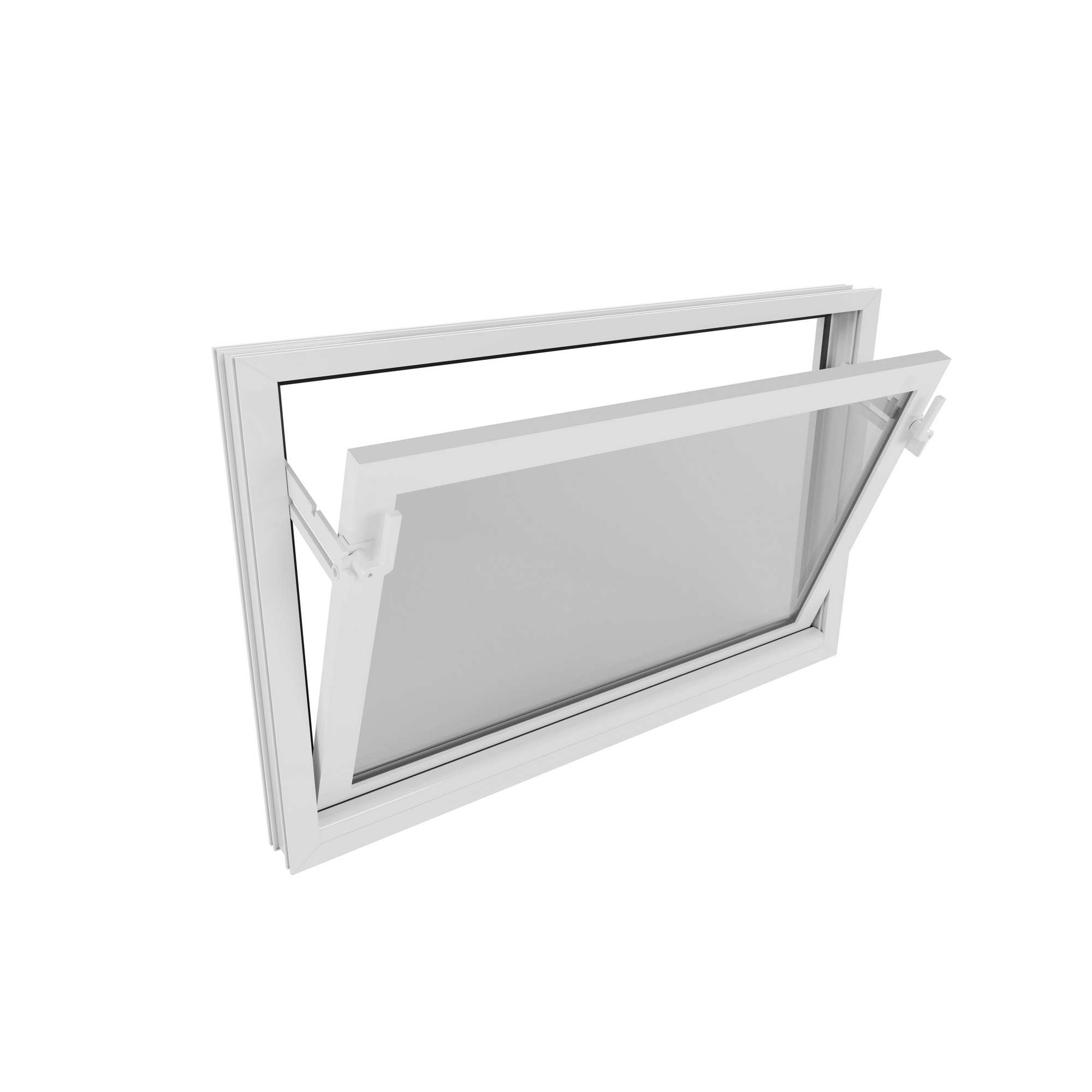 Kunststoff-Kippfenster 800 x 500 mm weiß DIN