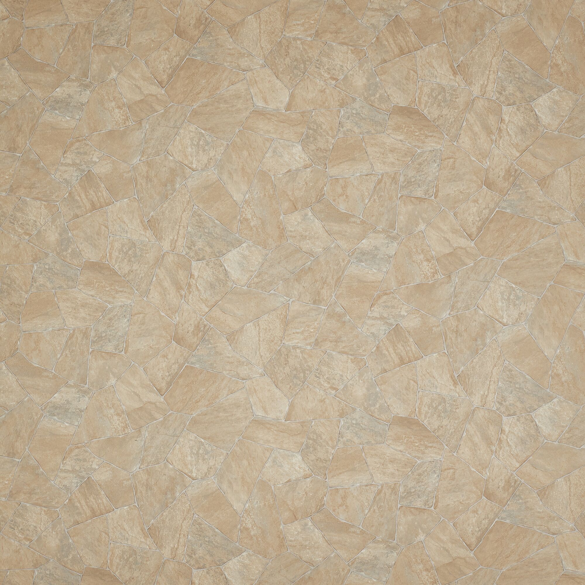 Beigefarbener Bruchstein-Bodenbelag