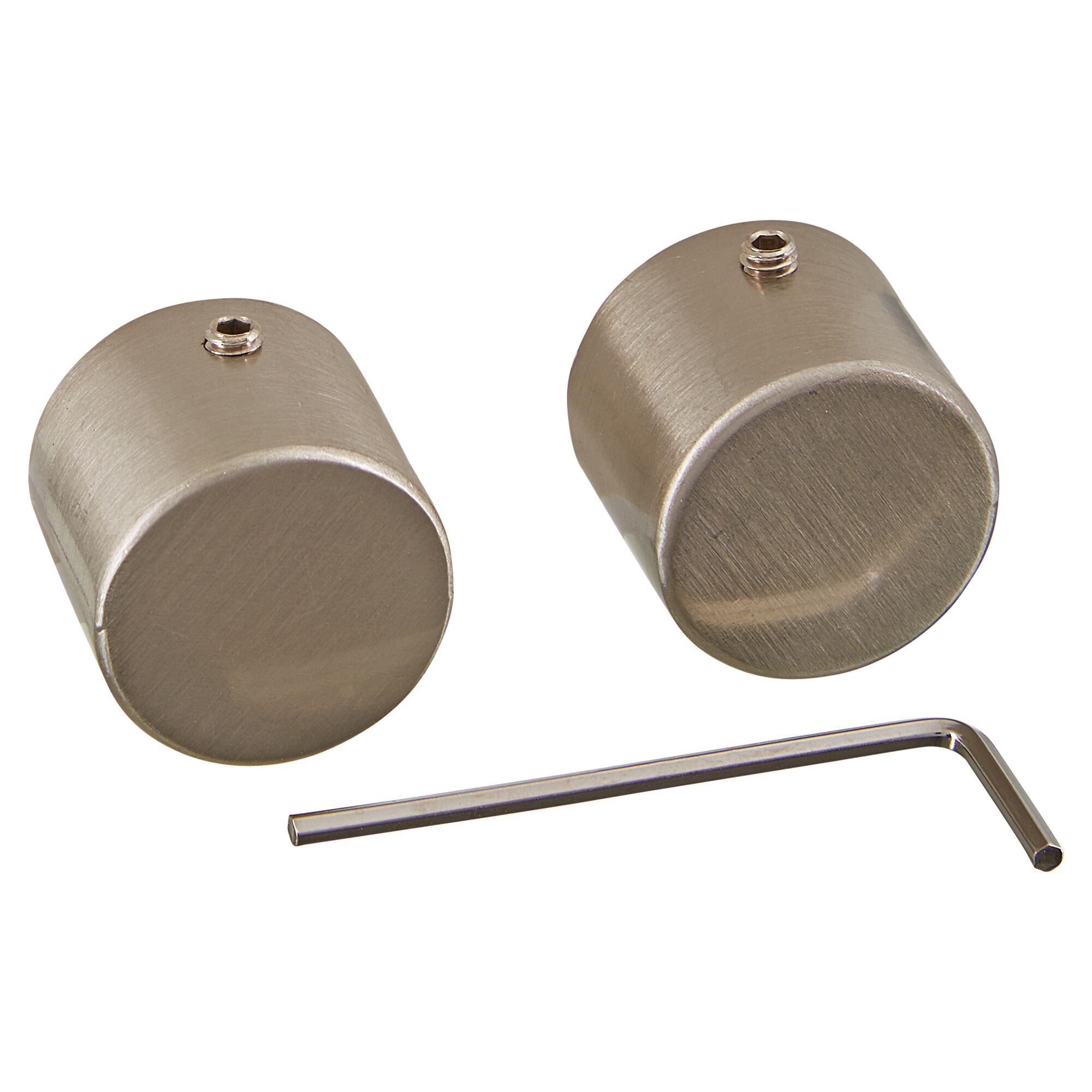 Zwei Endkappen Chicago in Edelstahl-Optik mit Inbusschlüssel