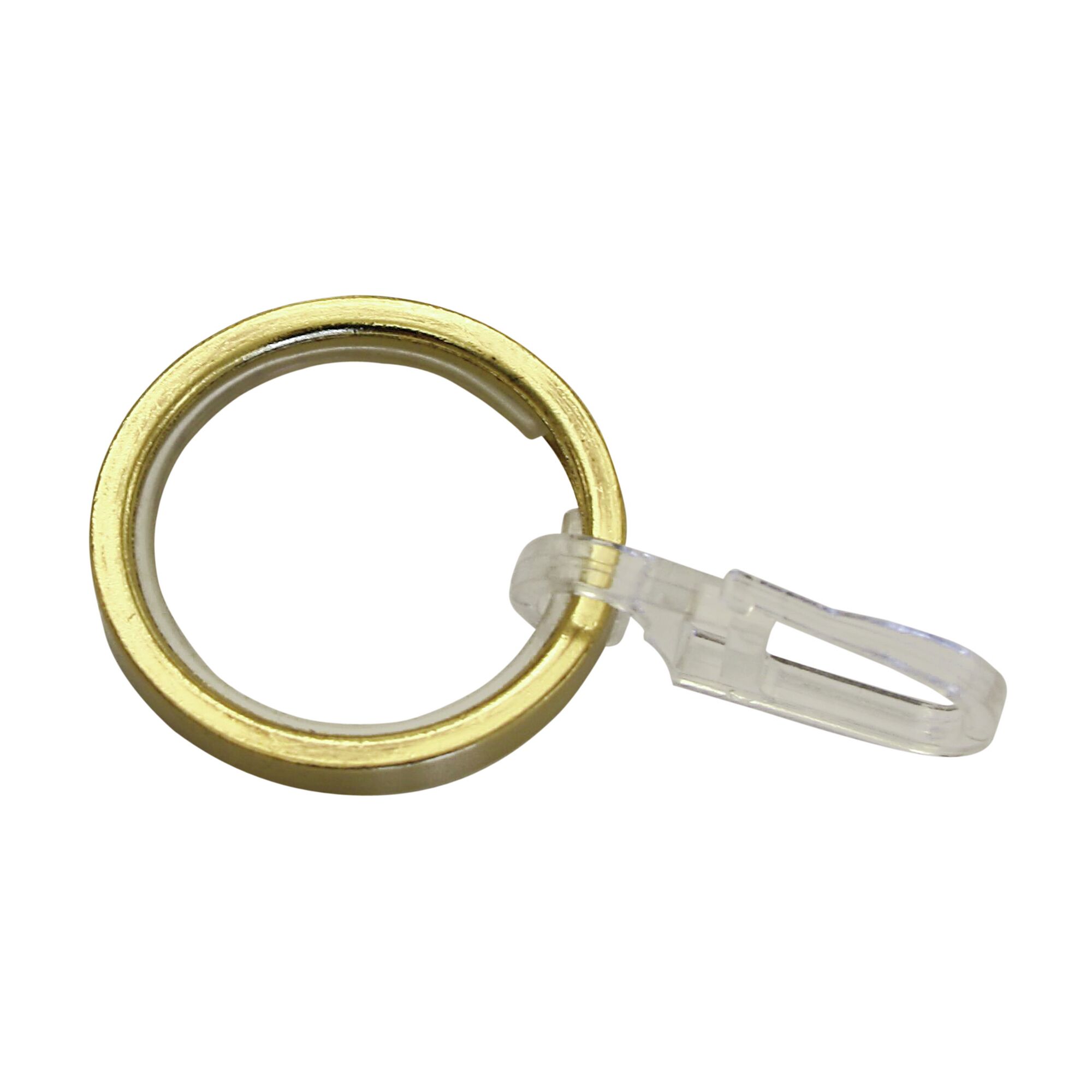 Messingfarbener Vorhangring mit transparentem Haken