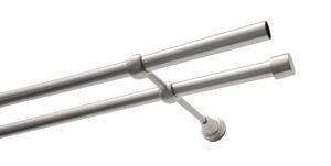 Gardinenstange 'Ally' Edelstahl-Optik 2-läufig 200 cm