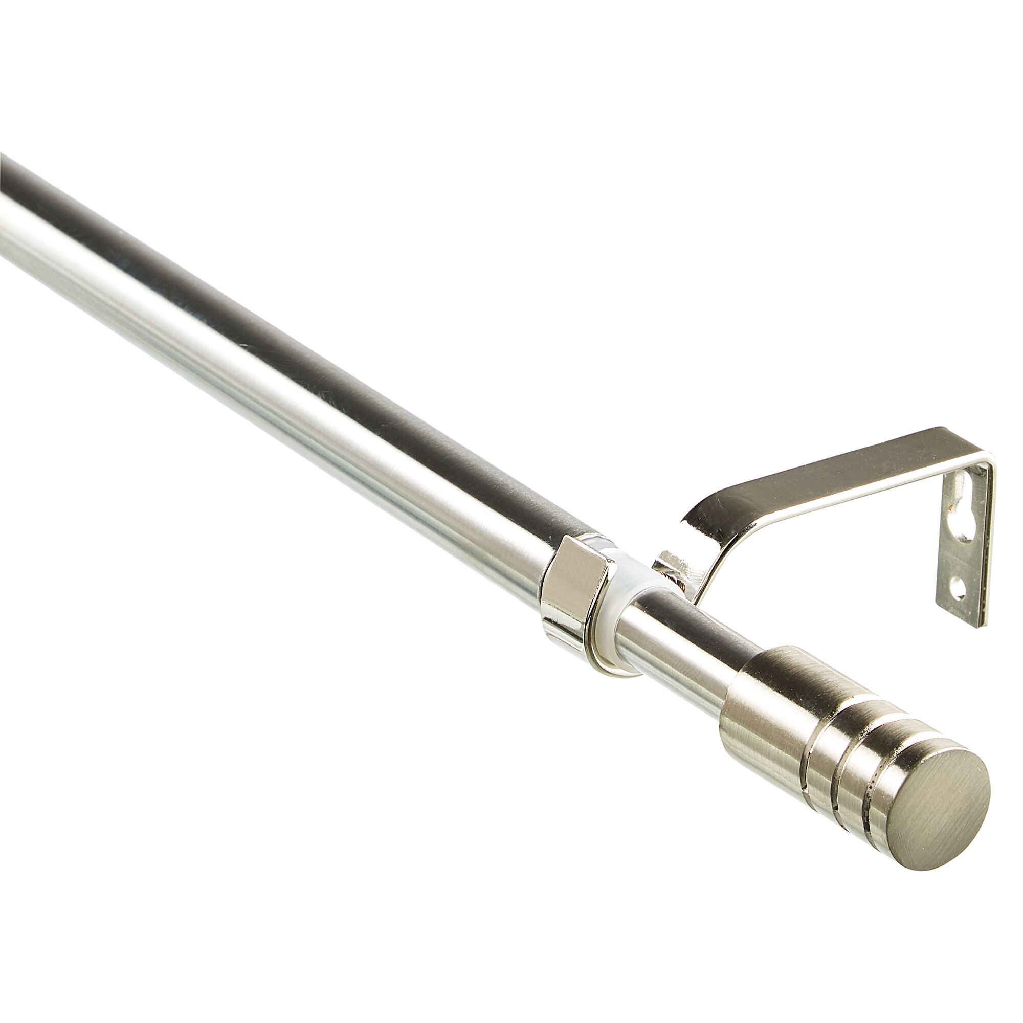Metallstange mit Halterung für Gardinen.