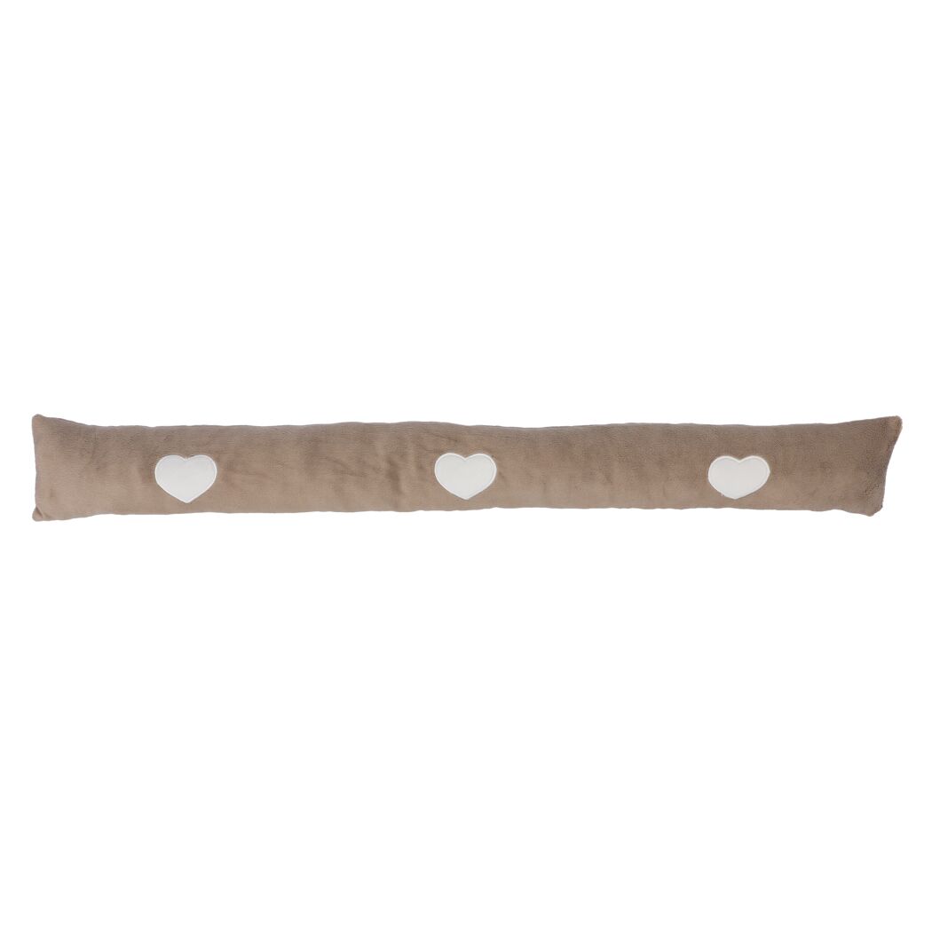 Zugluftstopper 'Herz' taupe 11 x 90 cm