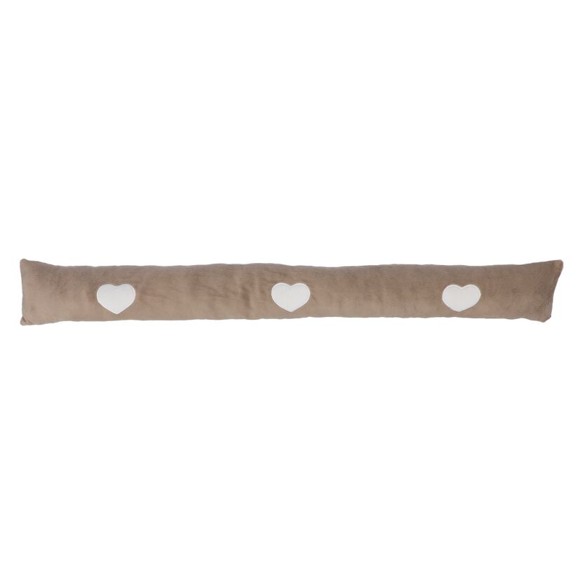 Zugluftstopper 'Herz' taupe 11 x 90 cm