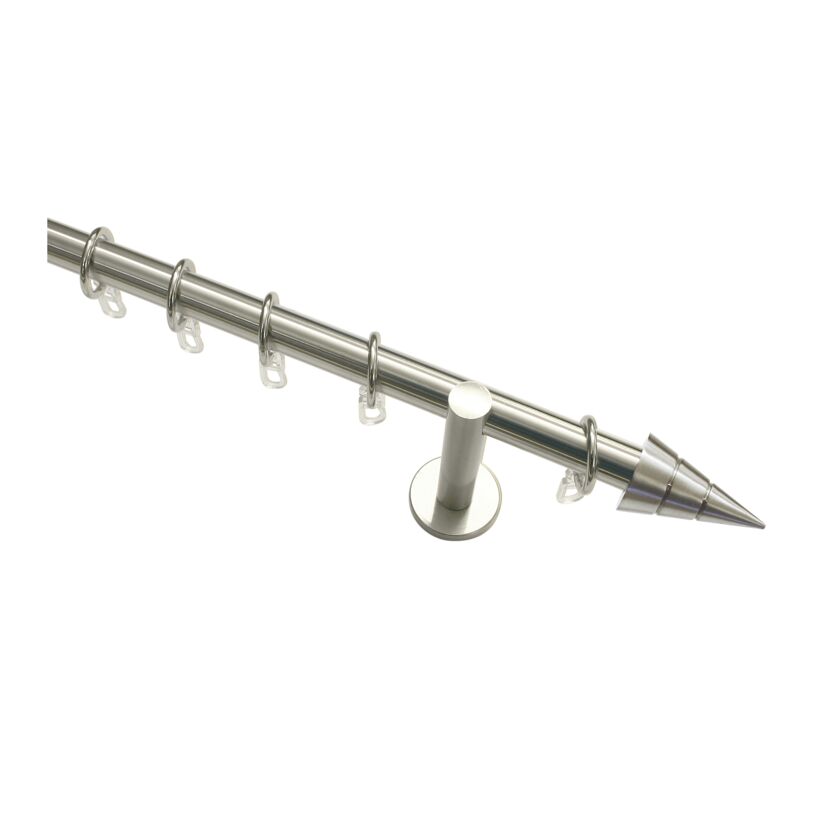 Metallene Stilgarnitur "Kegel" mit durchsichtigen Ringen.