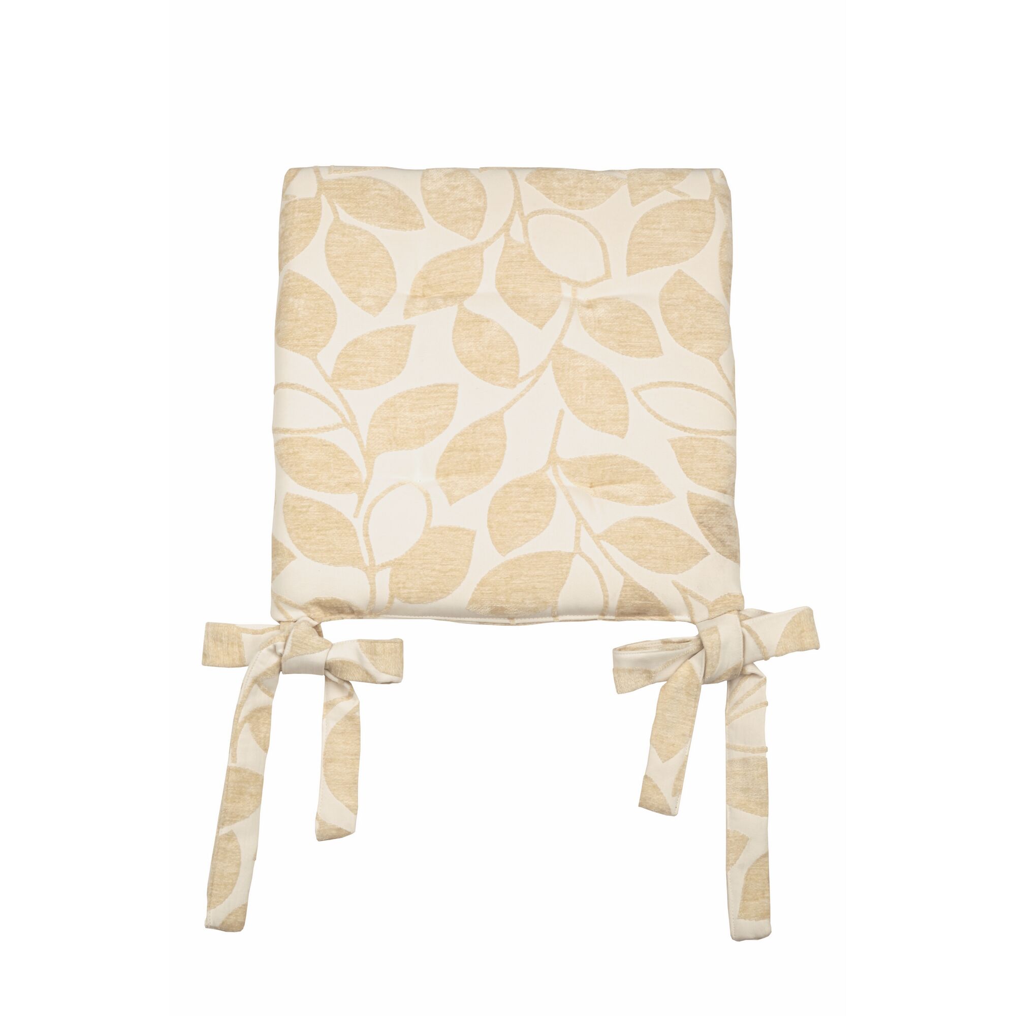 Beiges Sitzkissen Atlanta 40x40cm mit Blattmuster