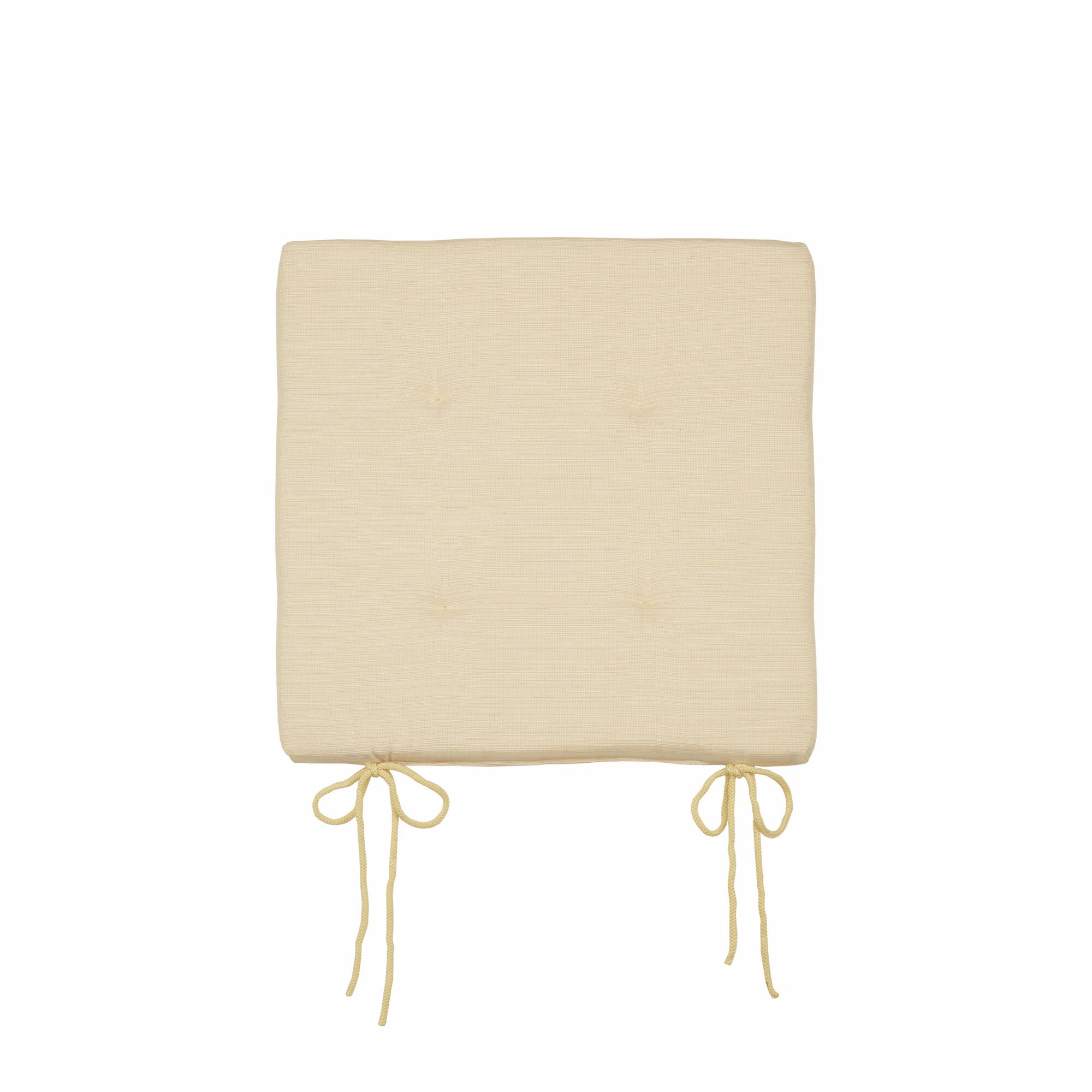 Helles Sitzkissen mit Bändern