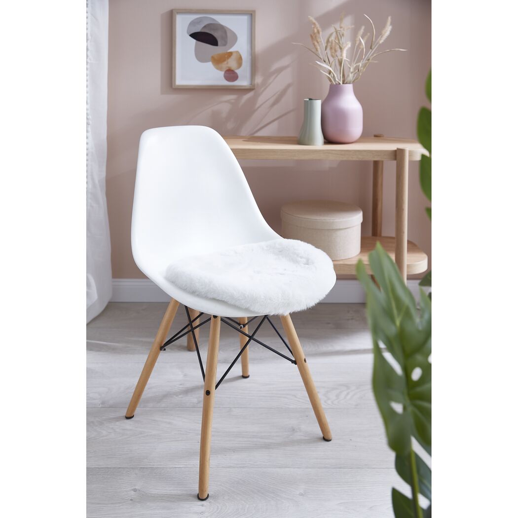 Sitzkissen 'Cingoli' rund weiß Ø 40 x 1 cm