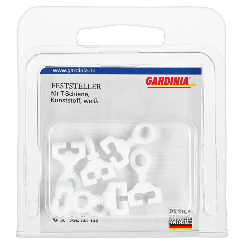 Gardina Feststeller für T-Schiene, Kunststoff, weiß, 6 Stück