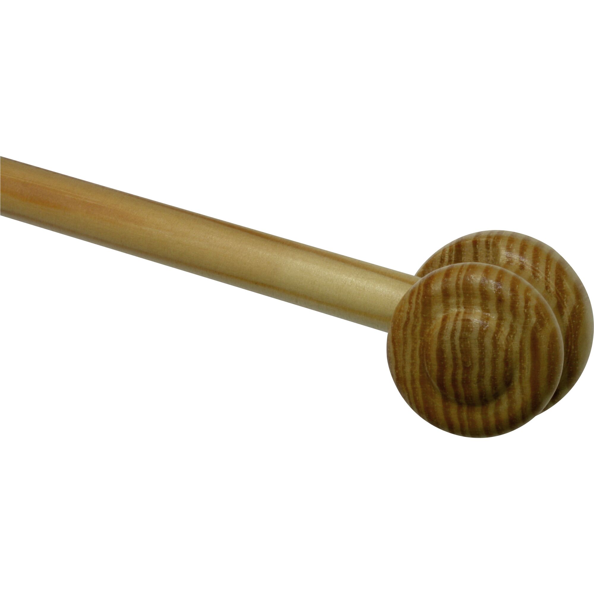 Nahaufnahme einer Vitragestange aus Holz.