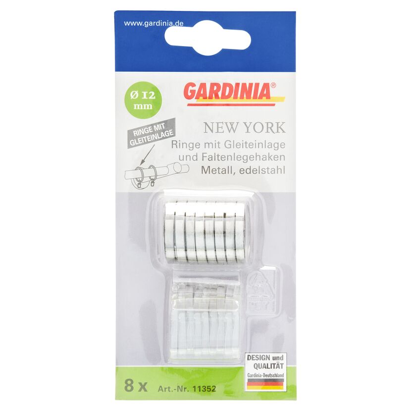 Gardina New York Ringe mit Gleiteinlage und Faltenlegehaken