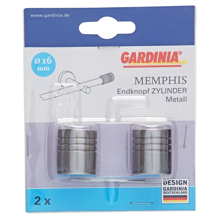 Gardina Memphis Endknopf Zylinder Metall 2 Stück