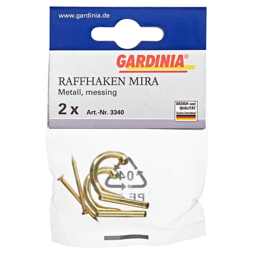 Gardina Raffhaken Mira, Metall, messing, 2 Stück