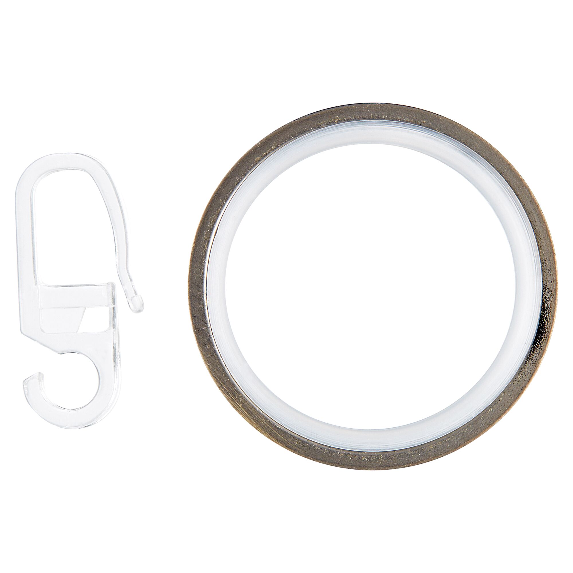 Gardinenringe und -haken aus Kunststoff und Metall