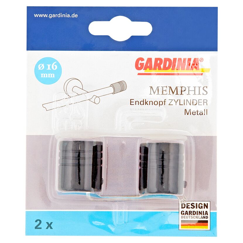 Gardina Memphis Endknopf Zylinder Metall, 2 Stück