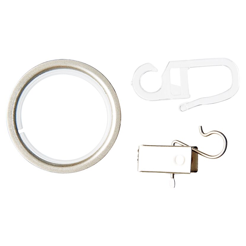 Gardinenringe Romana mit Haken, silber