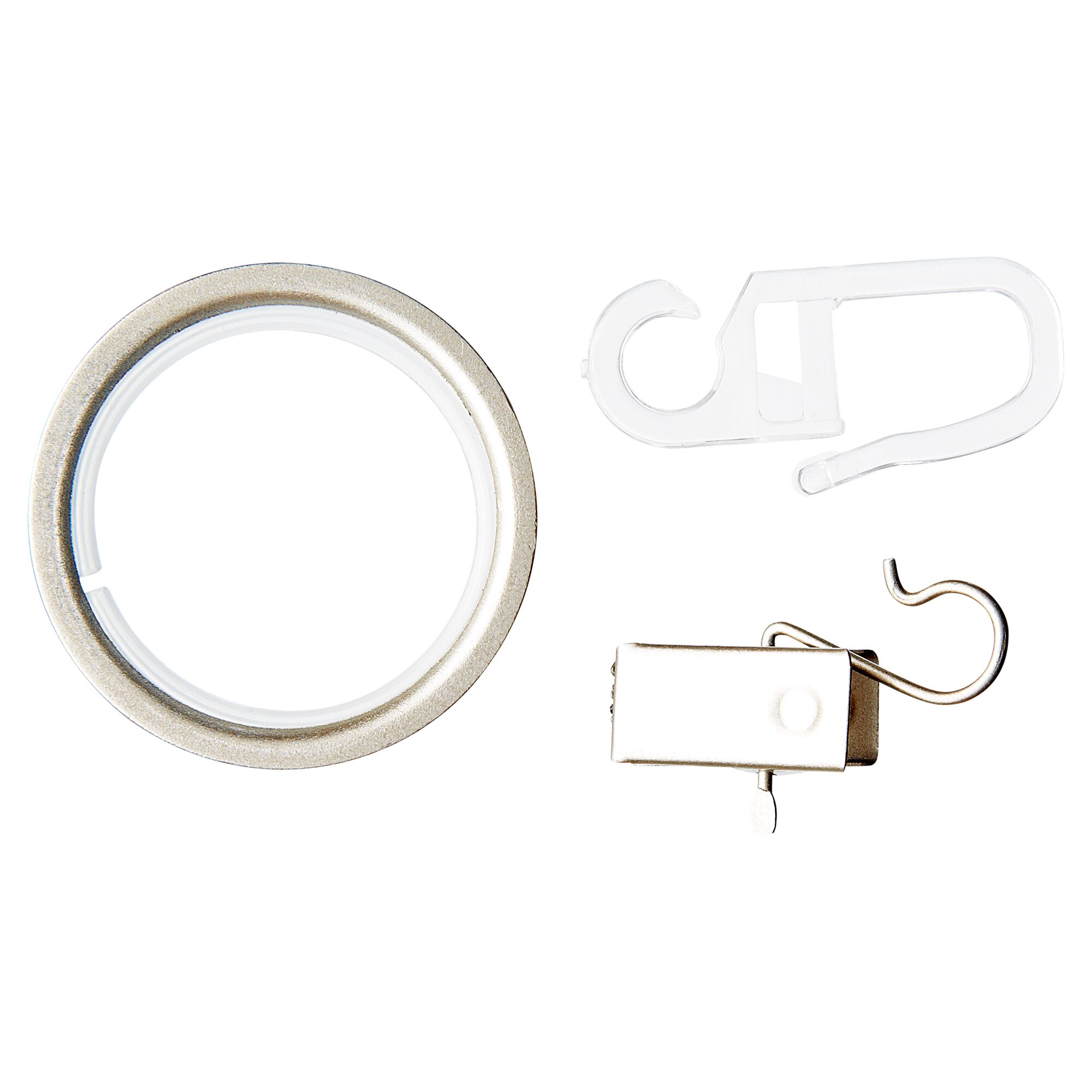 Gardinenringe Romana mit Haken, silber