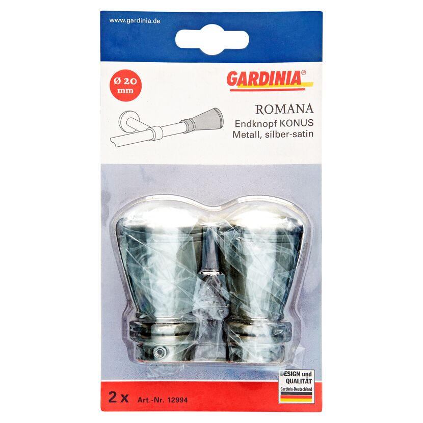 Gardina Romana Endknopf Konus silber-satin