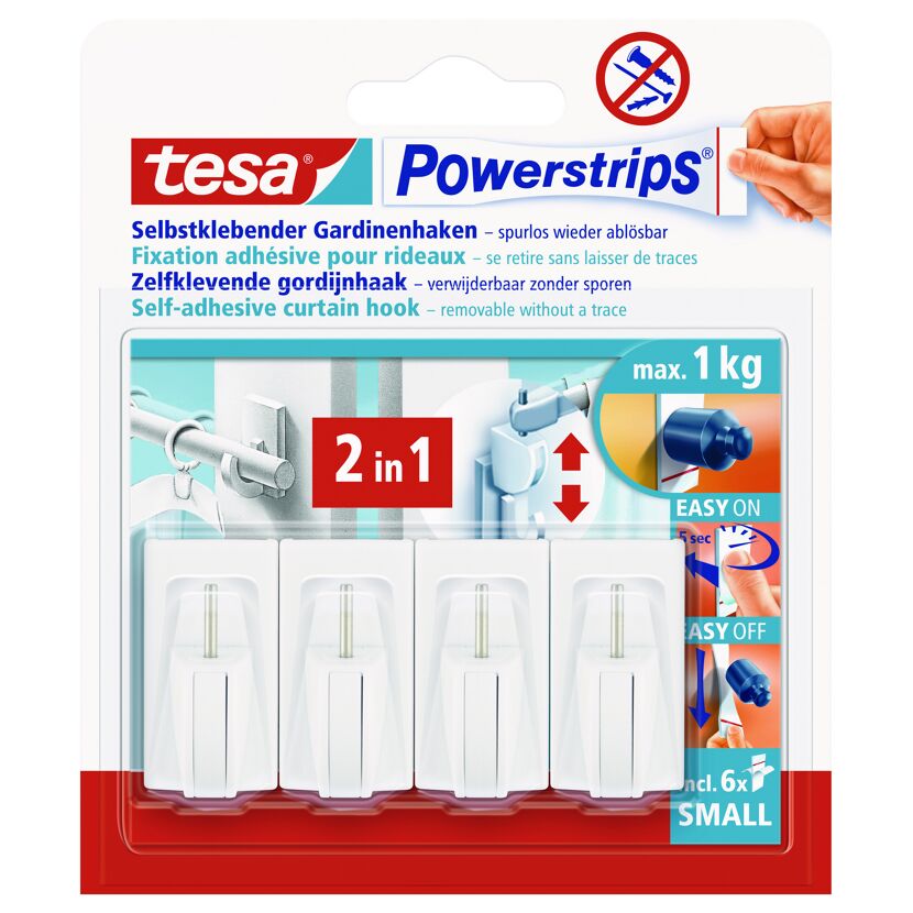 Tesa Powerstrips selbstklebende Gardinenhaken
