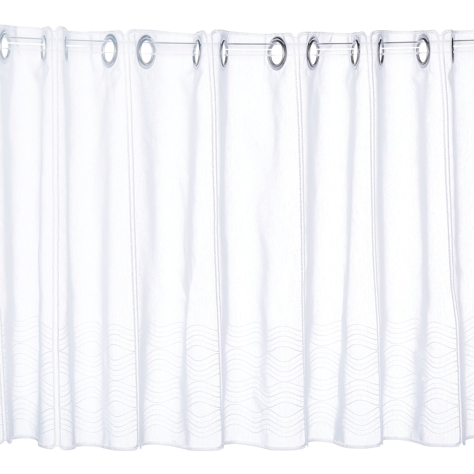 Weißer Stickpanneau mit Ösen