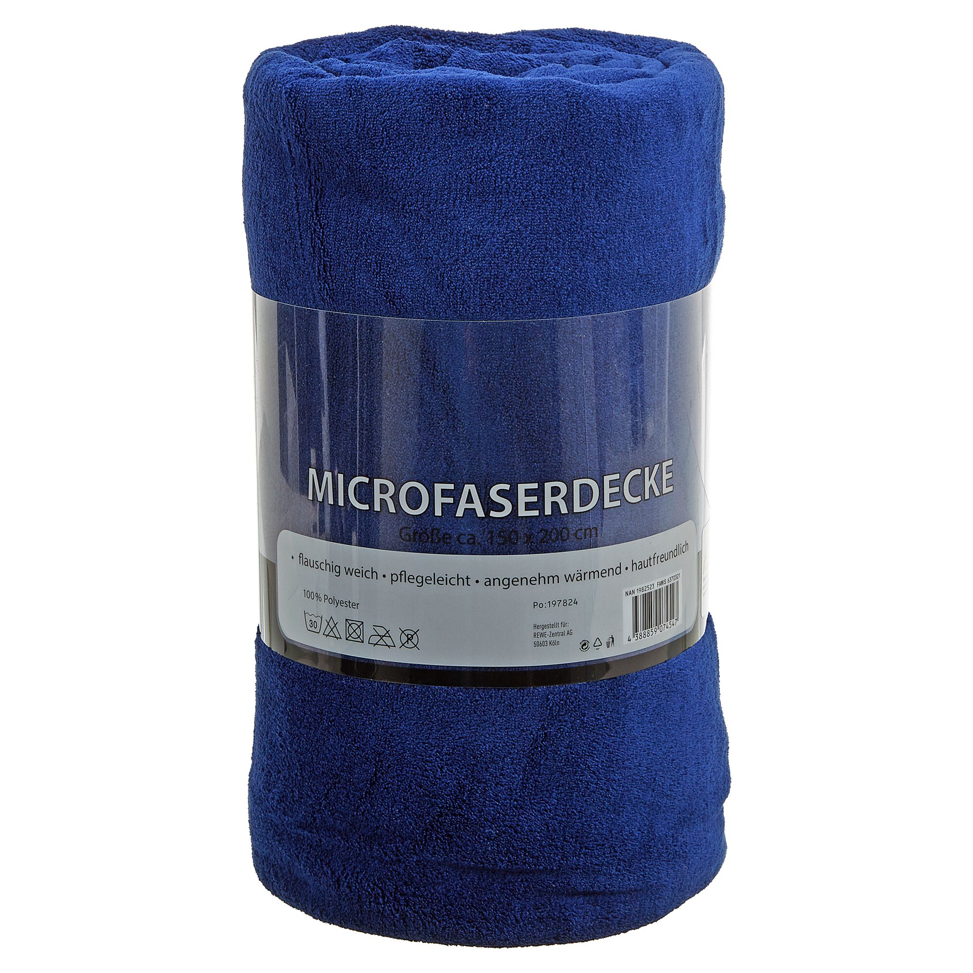 Blaue Microfaserdecke