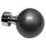 Runder grauer Endknopf Chicago mit Chrom Detail