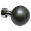Runder grauer Endknopf Chicago mit Chrom Detail