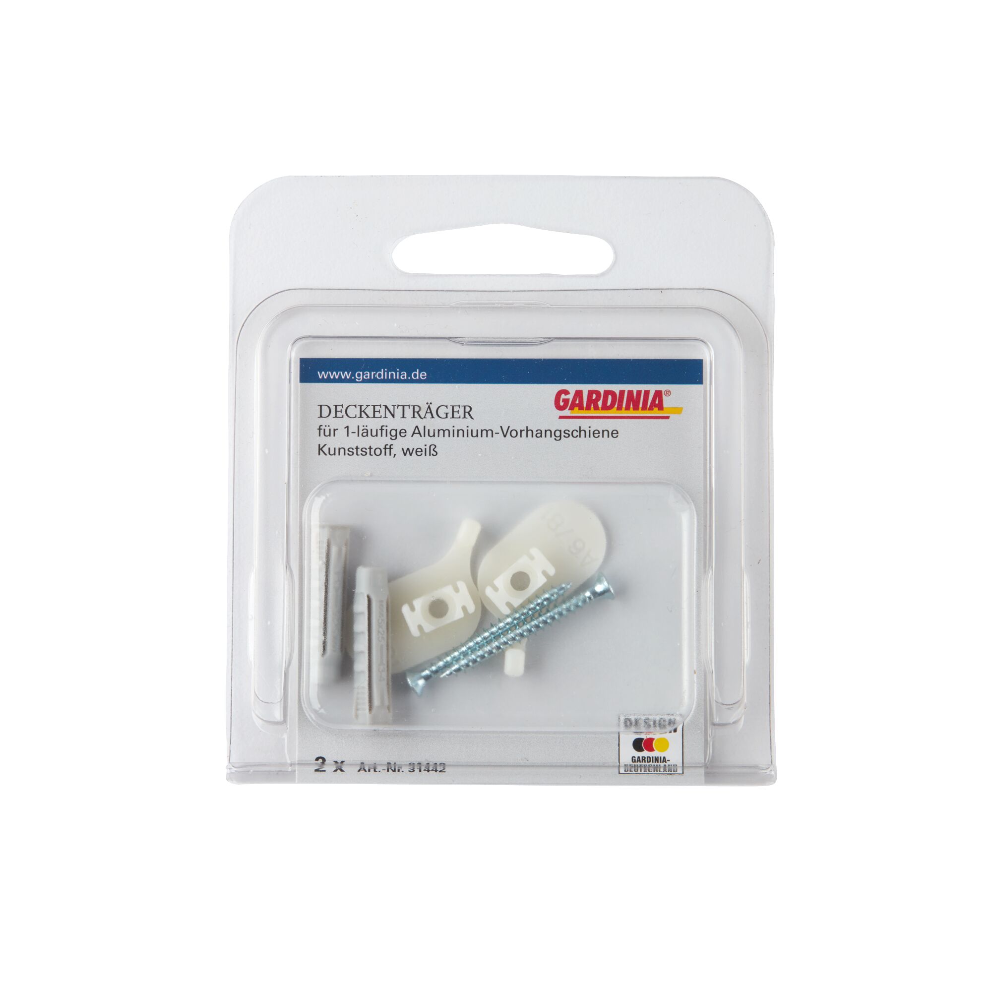 Gardina Deckenträger für 1-läufige Aluminium-Vorhangschiene weiß