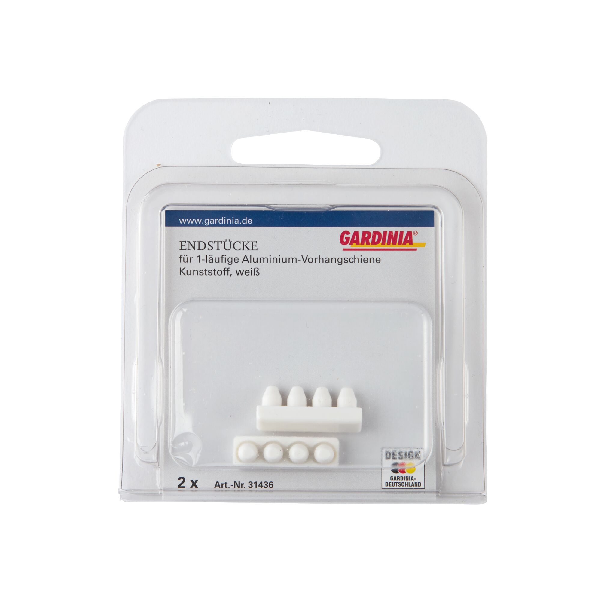 Gardina Endstücke für 1-läufige Aluminium-Vorhangschiene weiß