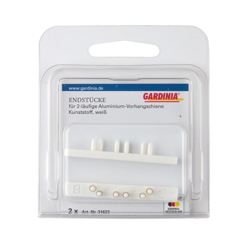 Gardina Endstücke für 2-läufige Aluminium-Vorhangschiene, Kunststoff, weiß