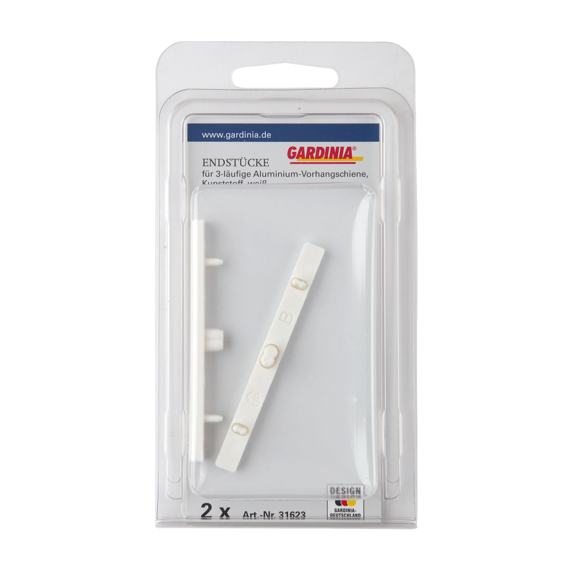 Gardina Endstücke für 3-läufige Aluminium-Vorhangschiene, weiß