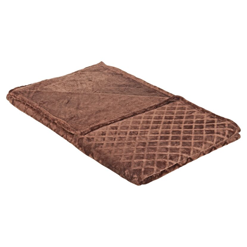 Braune Wohndecke mit Rautenmuster